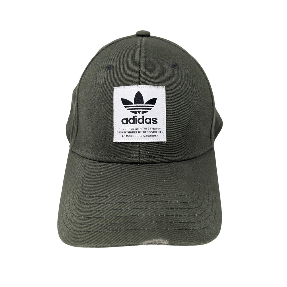 Adidas Baseball Cap Dad Hat Olive Green Cotton Adjustable Snapback‎ Running Gym